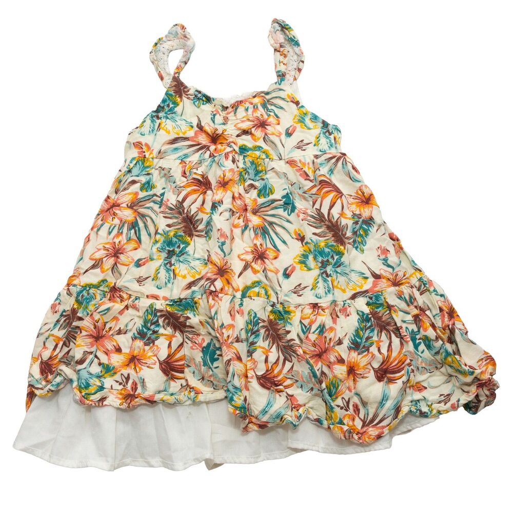 Tommy Bahama Size 4T Baby Girl'sFloral Tiered Ruffle Dress‎ Sleeveless Summer